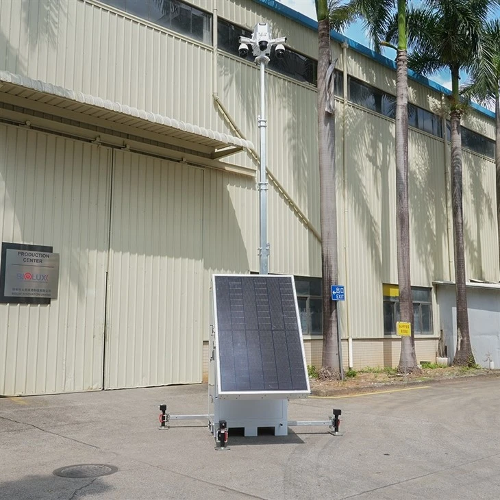 Portable Surveillance Camera Tower With Electric Mast For Mining Area suppliers