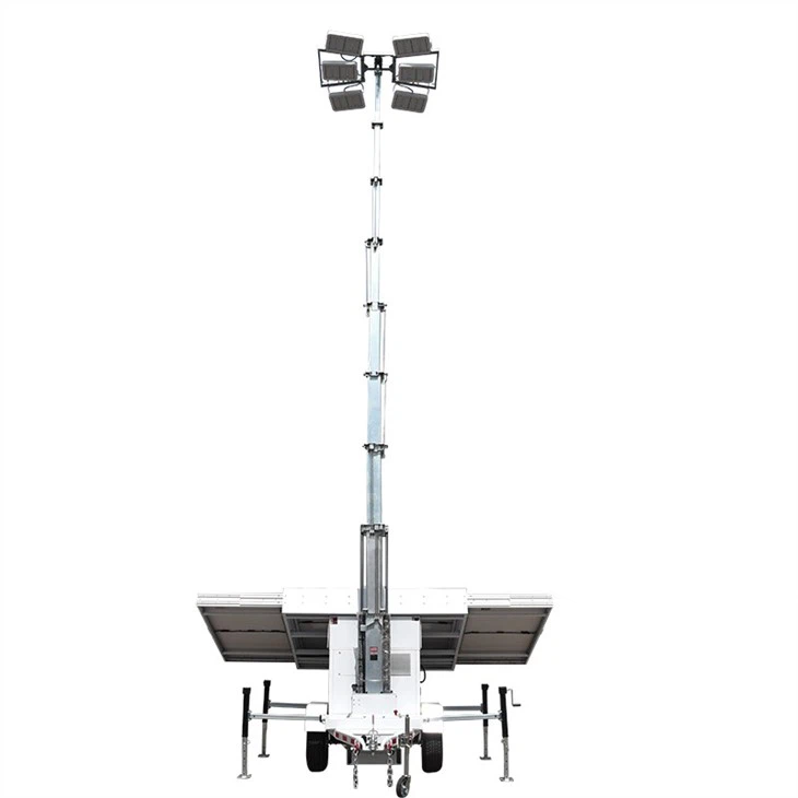 LED Solar Light Tower Trailer Movable