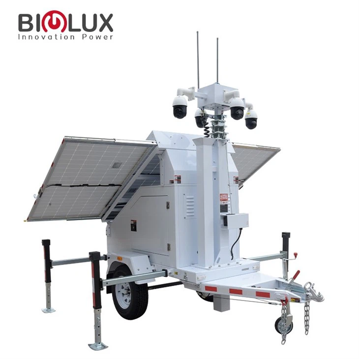 Smart Remote Control Mobile Solar Surveillance Trailer